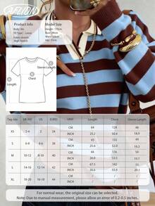 Aflion كارديجان كاجوال بياقة مخطط وأكمام طويلة للنساء، دافئ ومريح، بتصميم عتيق بسيط، باللونين الأزرق والبني، مناسب للاستخدام اليومي الكاجوال، مواعيد عيد الحب، التسوق، التجمعات مع الأصدقاء، عيد الميلاد، رأس السنة، عيد الحب، الكرنفال، خريف/شتاء - الأزرق - مشاهدة 5