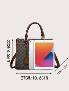 Retro Fashion Niche One Shoulder Diagonal Handbag, Large Capacity Small Square Bag - Brown - View 7