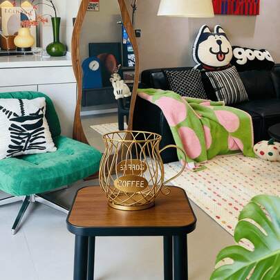 Gilded Line Aesthetics - Metal Coffee Storage Decor: Bring Luxury Art Into Your Living Space