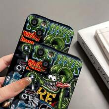 Funda para teléfono del equipo Rat Fink Racing, compatible con Samsung,  17,  16 Pro Max,  15 Pro Max,  13 y  12. Fabricada en TPU, elegante y de primera calidad, es impermeable, resistente a golpes y arañazos. Un regalo perfecto para familiares, amigos, seres queridos, novios/novias y aniversarios. - Negro - Ver 8
