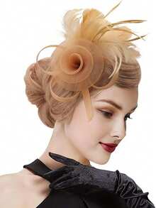 1pc Women Floral Headpiece, With Headband & Hair Clips, Suitable For Ladies & Girls To Wear At Tea Parties,Summer,Beach,Hat,Holiday,Travel - A - View 13