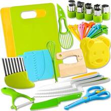 46 piezas herramientas cocina para niños utensilios infantil cocinar cuchillos regalos cumpleaños para niños niñas - 46 Piezas - Ver 6