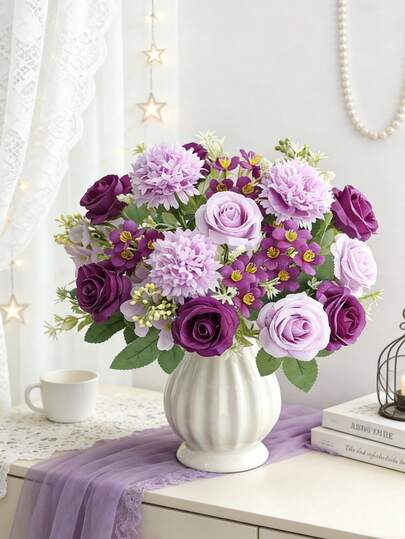 1PC Artificial Flowers-Silk Chrysanthemum, Daisy, Rose, Fake Plants, Home, Dining Room, Living Room, Outdoor Garden Decoration,Mother's Day Gifts, Birthday Bifts, Graduation Season Gifts,Wedding Season, The Art Of Inserting Flowers, Photography Props, Autumn, Spring, Vase, Flower Wall, Flower Wreath, Bridal Bouquet, Wedding Decoration, DIY Flower Wreath Materials, Birthday Party Decoration Materials, Home Decoration Accessories, Valentine's Day.