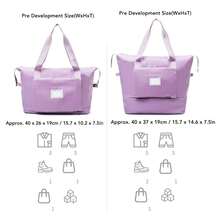 Bolsa de almacenamiento de viaje, tela Oxford impermeable portátil de gran capacidad para transporte de viajes de negocios - Púrpura malva - Ver 6