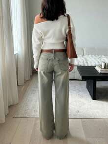 Áo len dệt kim hở vai gợi cảm, thoải mái và thanh lịch, phù hợp cho hẹn hò, gặp gỡ thường ngày và du lịch vào mùa thu/đông. Màu trắng. - trắng - Xem 6