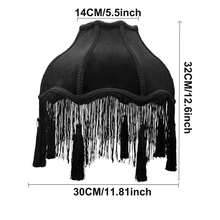 1pc11.81-Inch Black Combed Lampshade, Simple Style Modern Table Lamp Replacement Lampshade, Suitable For Desk, Bedroom Scene - Rectangle - View 7