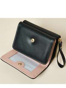 New Compact Wallet & Card Holder 2-In-1 Zipper Trifold Organizer - Multicolor - View 5