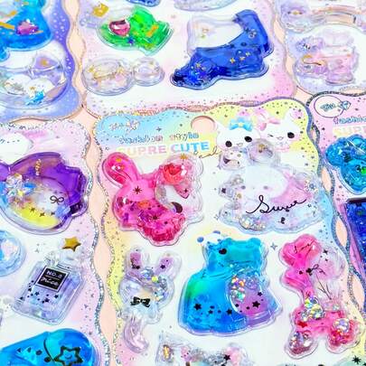 Hình dán nước tái sử dụng, hình dán hoạt hình phong cách Nhật Bản, hình dán trang trí tự làm, hình dán tương tác cho trẻ em, hình dán trang trí hàng ngày, hình dán trang trí tiệc.