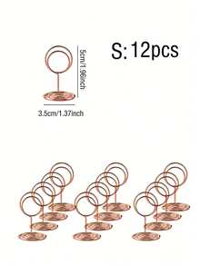 12 piezas Soportes para números de mesa, 3 tamaños 5cm/8.5cm/22cm Soportes para fotos de mesa con base antideslizante, adecuados para bodas, fiestas, mesas de comedor, marcos de fotos, notas, fiestas de cumpleaños u otros banquetes - Multicolor - Ver 10