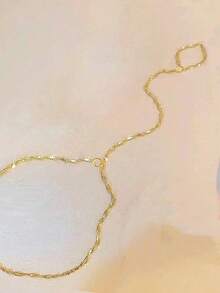 1PC S925 Sterling Silver Water Wave Chain With Finger And Foot Chains, Perfect For Women's Daily Wear As A Great Birthday Gift - Anklet - View 6