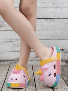 Sepatu Pantai/Kolam Renang/Taman Motif Unicorn Kartun untuk Anak-anak, Sandal Lucu untuk Dalam/Luar Ruangan - Berwarna merah muda - View 7