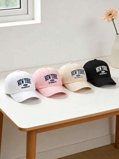 1pc Printed "NEW YORK" Baseball Cap, Casual Sports College Style Suitable For Outdoor, Travel, Running, Basketball, Indoor, Campus, Party, Can Be Used As Birthday, Holiday, Valentine's Day Gift