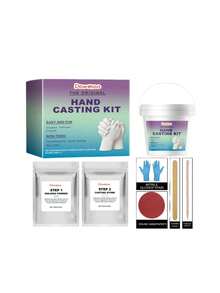 DIY Hand Mold Kit, Clone Powder 3D Hand Model Powder, Hand Print DIY Souvenir Hand Mold Set, Valentine's Day Gift For Boyfriend/Girlfriend (Random Delivery Of New And Old Versions) - A - View 11