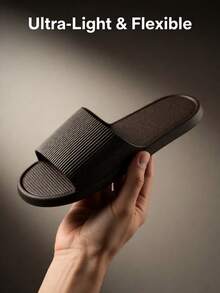 Trending Unisex Slippers, Lightweight EVA Non-Slip Indoor Bathroom Sandals, Suitable For Home, Beach, Shower - Khaki - View 4