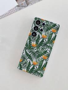 1 chiếc ốp lưng điện thoại TPU mềm trong suốt, họa tiết lá cây thời trang, chống rơi vỡ, chống trầy xước, chống bám vân tay, bảo vệ ống kính camera, tương thích với Samsung, Pixel, INFINIX, Redmi - Nhiều màu - Xem 1