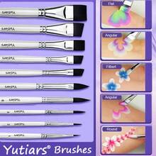 Yutiars 10 Stück Gesichtsmalerei Pinsel Set, inklusive 3 Daumenringe und 3 Wassertropfen Schwämme, geeignet für Künstler, die Acrylfarben für Gesichtskunst verwenden, ideal für Cosplay-Events und Bühnenmakeup - Sätze - Übersicht 7