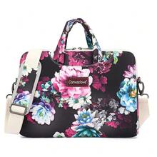 Canvaslove Water Resistant Laptop Shoulder Messenger Bag Sleeve Case For MacBook Pro 16 Inch And 15 Inch-15.6 Inch Laptop (Purple Lotus) - PurpleLotus - View 1