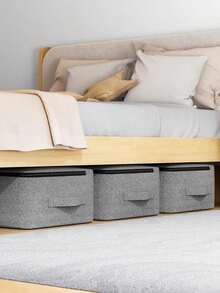 1PC Cationic Zipper Style Bed Bottom Storage Bag, Toy Storage Bag, Clothing Storage Bag, Soft Fabric, Comfortable Handle, Transparent Window, Two-Way Alloy Zipper, Suitable For Home Clothing, Miscellaneous Storage, Space Management, Cabinet Top Storage, Dark Gray School Organizer Bags Teacher Storage Bags Organizer Storage Bins Under Bed Storage Bag Clothes Container Underbed Storage Containers Closet Organizers For Organizing Clothes Blankets Pillows Comforter Sweaters XNDE - 深灰色 - 查看 8