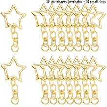 Bộ 30/50/70/90 chiếc móc khóa hình ngôi sao, 4 màu móc khóa ngôi sao, khóa càng cua bằng hợp kim, có móc xoay và vòng lò xo, thích hợp cho các dự án thủ công DIY, làm móc khóa. - Móc khóa hình ngôi sao - Xem 19