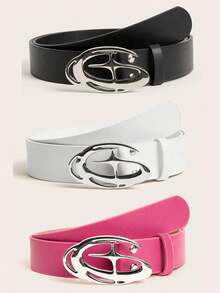 1pc Retro Black Belt With Cool Cross Design, Unisex Simple Style Decoration Belt For Women And Men, Small Waisted Ins Style Niche Belt Fall, Autumn, Halloween - A - View 12