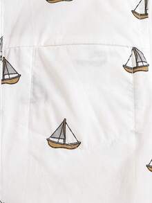 男童帆船印花短袖衬衫 - 白色 - 查看 5