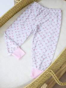 Children's Pajamas For Boys, Girls, And Unisex, In Cotton Fabric. 2-Piece Pajama Set, Long Sleeves, Pants With Elastic Waistband, Comfortable, Sizes 1 To 4 Years, Cute Print. - 淺粉色 - 查看 9