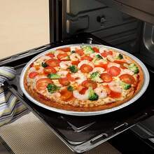 25 Pack 12 Inch Disposable Aluminium Foil Serving Trays, Round Flat Foil Pizza Pans, Serving Platters For Parties, Disposable Tin Plates For Vegetable, Fruit, Slices Of Cake, Cookies - Silver - View 7