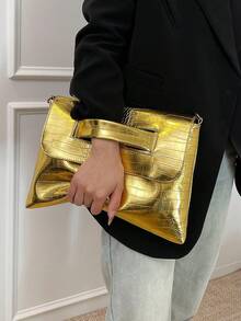 Dedoo 1 Chiếc Túi Đeo Chéo Nữ Phong Cách Cổ Điển Họa Tiết Da Cá Sấu. Phong cách thời trang thành thị. Giản dị và thoải mái. Thanh lịch và đa năng. Có thể dùng xách tay, kẹp dưới cánh tay hoặc đeo chéo người. Thích hợp cho đi làm, đựng máy tính xách tay, mua sắm, du lịch, làm quà tặng ngày Valentine, tặng mẹ, v.v. - Vàng - Xem 4