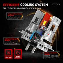 HYNBYZJ 2个H7 H4 H11 LED大灯灯泡，迷你无线，120W，60000LM，6000K，CSP，适用于汽车前大灯，H1 9005 HB3 9006 HB4 Turbo LED汽车12V - A - 查看 3