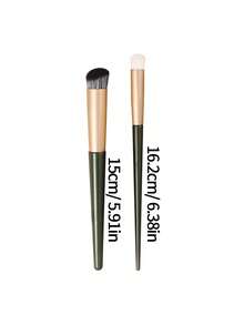 4pcs Professional Makeup Brush Set - Soft Concealer Brush, Foundation Brush, Blending Brush, Contour Brush, Versatile & Practical Beauty Tools For Precise Facial Contouring - Dark Green - View 8