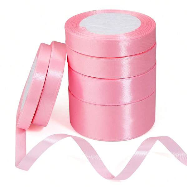 25 Yards/Roll Light Pink Satin Ribbon, Solid Shiny Fabric, Suitable For DIY Wedding Invitations, Bridal Bouquets, Gift Wrapping, Party Decorations, Sewing Crafts, Bridal Bouquet Accessories, Wedding Decorations