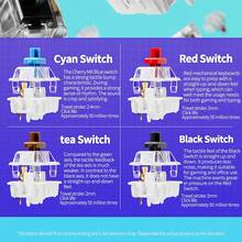 Acer OKW132 Split Mechanical Keyboard With Durable Silicone Keycaps, 87-Key Floating Design, Splash-Resistant, Full-Key Anti-Vibration, Stable And Long Battery Life, Smart Device Switching, Blue And White - Blue and White - View 6