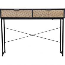 2026-NEW: Narrow Console Table Hallway Furniture Sofa Table With 2 Drawers Carved Line Design Modern Style Hallway Entrance Living Room Bedroom 100x30x75 Black And Oak 2026--New Choices: - Đen và Sồi - Xem 7
