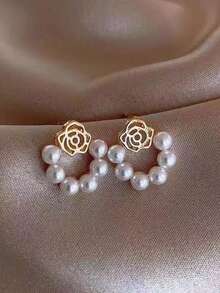 1 Pair Pearl Earrings, Minimalist Earrings - Multicolor - View 7