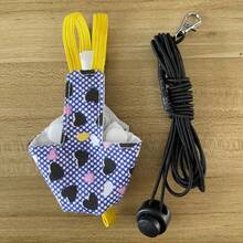 1-2pcs Bird Flight Harness Vest, With Quick-Release Buckle Design Straps, Includes Leash And Handle For Parrots, Cockatiel, Canary (Random Print Vest + Leash) - Multicolor - View 8