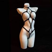 2026 Sexy Lingerie Set With One-Piece Bondage Rope, Detachable Bodysuit For Valentine's Day - 黑色 - 查看 8