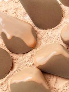 2/4/8/12个装高级不对称双面咖啡色美妆蛋套装，柔软美妆蛋，适用于粉底、遮瑕、散粉，新手友好，不含酒精，适合中性肌肤，亲水性PU材质，完美上妆美妆工具，质地柔软的美妆蛋 - 彩色 - 查看 8