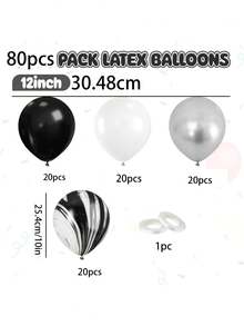 20/40/80 quả bóng bay đen trắng, 60 quả bóng bay in hình đen trắng, bóng bay cao su sinh nhật 10, 12 inch dùng cho sinh nhật, đám cưới, năm mới, tiệc tiết lộ giới tính. - Nhiều màu - Xem 8