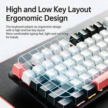 Acer OKW132 Split Mechanical Keyboard With Durable Silicone Keycaps, 87-Key Floating Design, Splash-Resistant, N-Key Anti-Vibration, Stable And Long Battery Life, Smart Device Switching, Pink/White - Pink - View 4