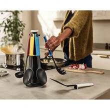 Joseph Joseph Elevate Carousel 6-Piece Utensil Set With Rotating Storage Stand, One Size, Multicolor - Xanh lam/Đỏ/Trắng - Xem 3