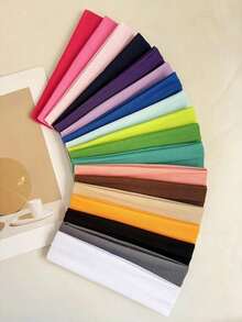 8-Pack Random Style Non-Slip Headbands - Women's Fashion Sports Headbands, Soft Fabric Elastic Headbands, Suitable For Exercise, Yoga, And Running Women's Hair Accessories  Casual    Polyester    None - 混色 - 查看 11