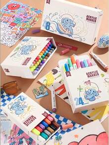 Mobee Acrylic Paint Markers 12/24/36/48pcs Soft Tip European Standard Learning Office Marker Set Best Holiday Gift Suitable For Most Surfaces - Fresh White Marker - View 13