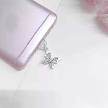 可爱蝴蝶防尘塞，充电口塞，数据口塞，适用于 Lightning/Type-C 手机、无线耳机防丢链套装 - 彩色 - 查看 7