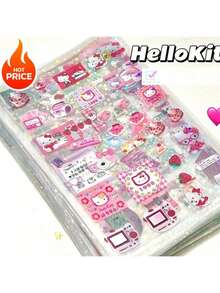 10 hojas de pegatinas de gatos de dibujos animados al azar, pegatinas de planificador de alta calidad inspiradas en Japón para decoración y laminación, pueden ocurrir algunas variaciones de color - Multicolor - Ver 3