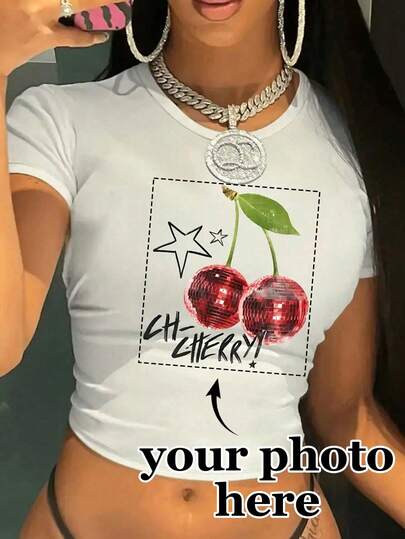 Camiseta de manga corta personalizada para mujer - Agrega tu propio texto y fotos (Familia/Selfie/Mascotas/Amigos/Fiesta) Diseño de camisetas impresas personalizadas perfectamente adecuadas para fotos de bebé, pareja, familia o mascota. Ideal para regalos de aniversario, Día de San Valentín, Navidad, Acción de Gracias, Temas de Año Nuevo Blanco