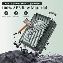 YSTYLE 3/5 Piece Hardside Luggage Set (12, 18, 20, 24, 28 Inch), With Scratch-Resistant And Impact-Resistant ABS Shells, Spacious Design And Four 360-Degree Spinner Wheels - Dark Green - View 3