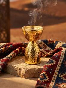 Elegant & Fashionable Aromatherapy Burner, Luxury Hammered Metal Design Incense Holder, Sophisticated Aroma Diffuser, Home Decor In Silver/Gold/Black - Hand-hammered Pattern - View 13