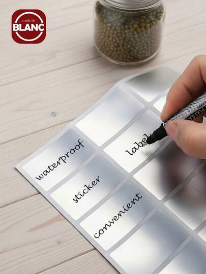 160Pcs PET Waterproof Self-Adhesive Label Stickers For Food Containers, Jars & Kitchen Organization- Multipurpose, Removable Blackboard Labels For Spices, Cheese, Jewelry Display & Packaging