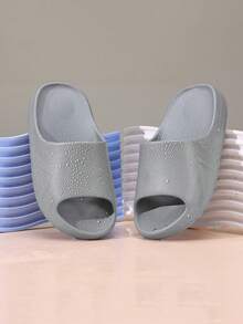 Simple, Cute, Casual, Non-Slip, Shock-Absorbing, Wear-Resistant, Lightweight, Comfortable, And Versatile Children's Flat Slippers For Boys And Girls - Grey - View 6