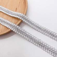 Multicolor Widened Shiny Centipede Edge Lace Trim, Apparel Craft DIY Decorative Accessory - Gold - View 6